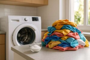 Por qué una cucharadita de sal en la lavadora evita que la ropa de color destiña sobre la blanca