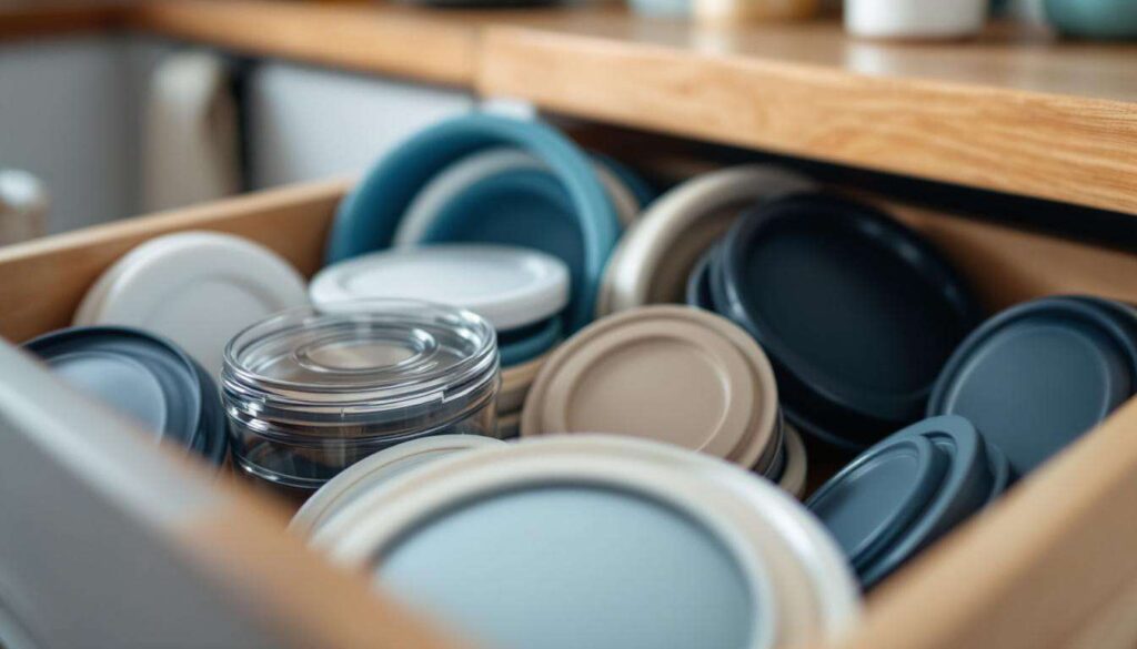 ¿Tienes muchos recipientes? Así puedes organizar sus tapas